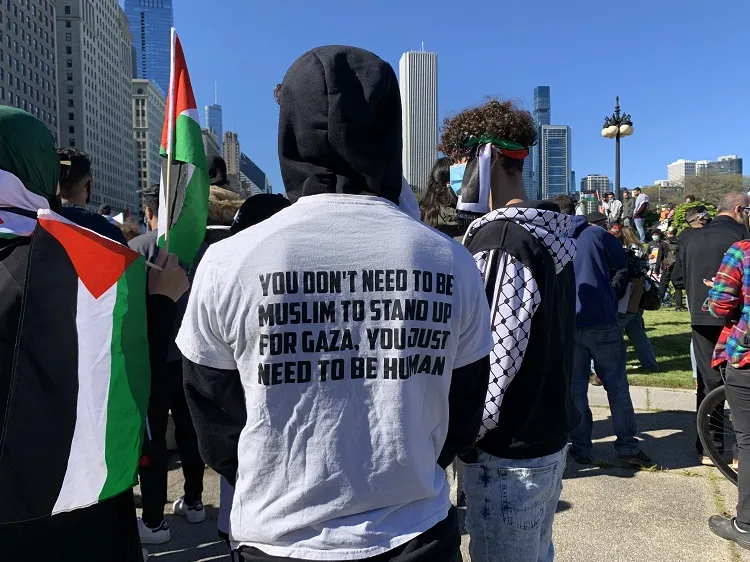 Protest in support of Palestine, Chicago, May 2021