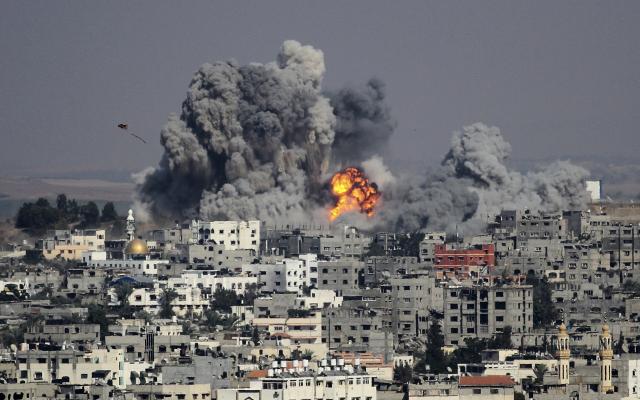 Gaza under attack in May 2021.